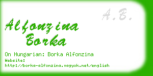 alfonzina borka business card